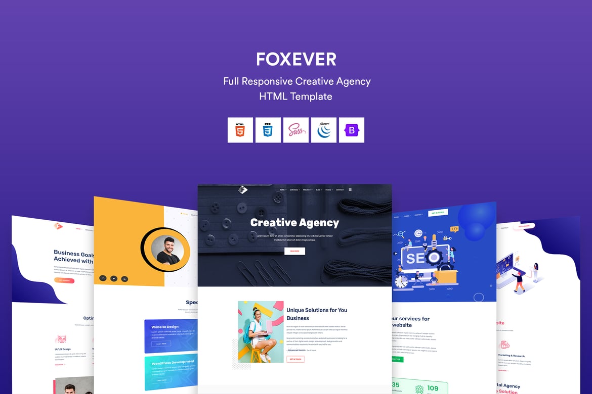 FoxEver - Template Website Kreatif untuk Agensi Modern