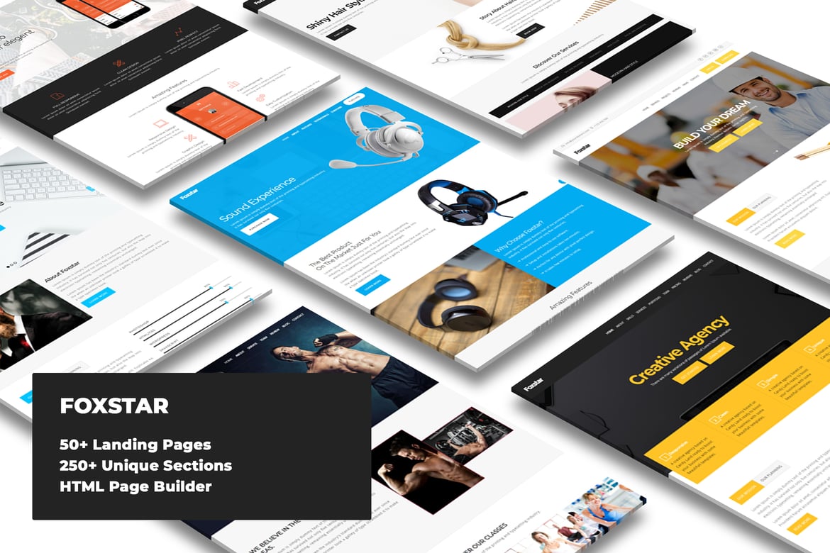 Foxstar - Paket Template Website dengan Pembuat Halaman Kustom