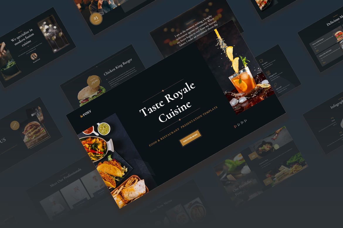 Foxy - Template PowerPoint Makanan dan Restoran yang Modern dan Menarik