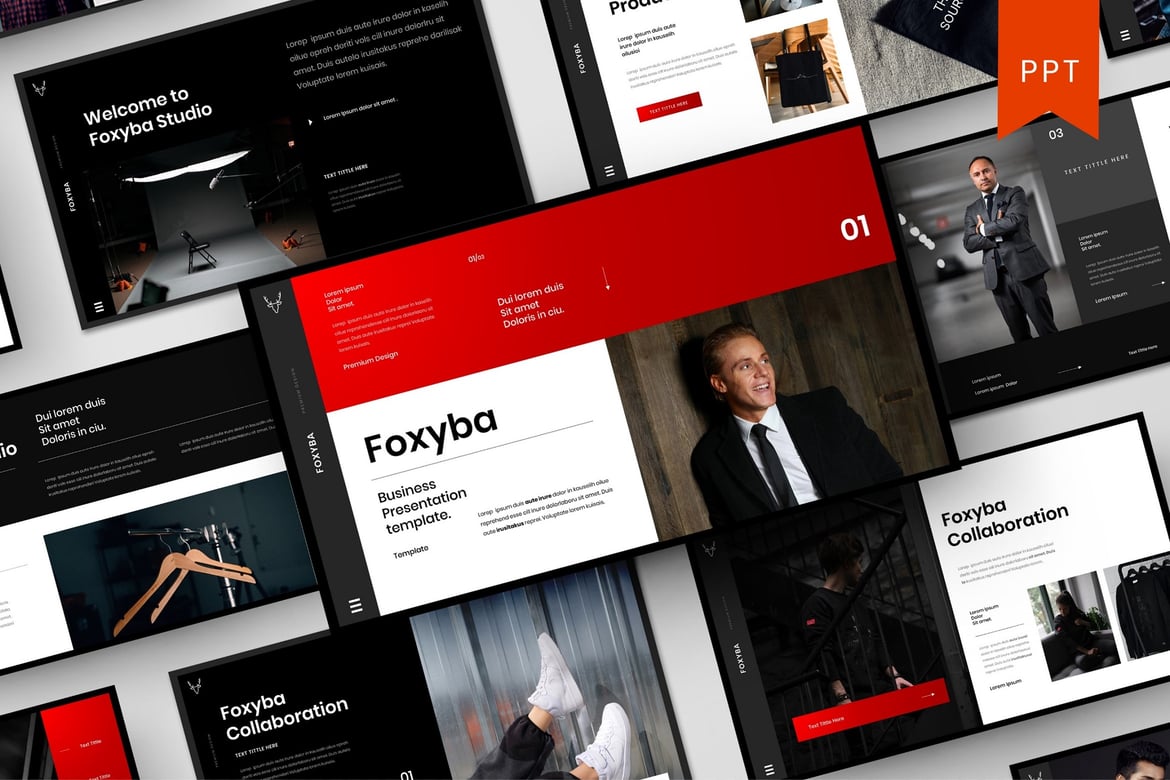 Foxyba – Template PowerPoint Bisnis yang Menarik