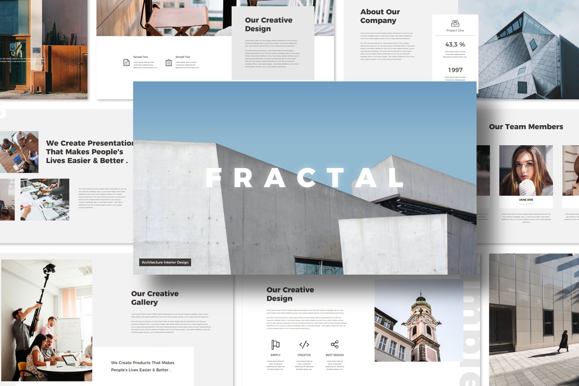 Template PowerPoint Fractal yang Elegan dan Profesional