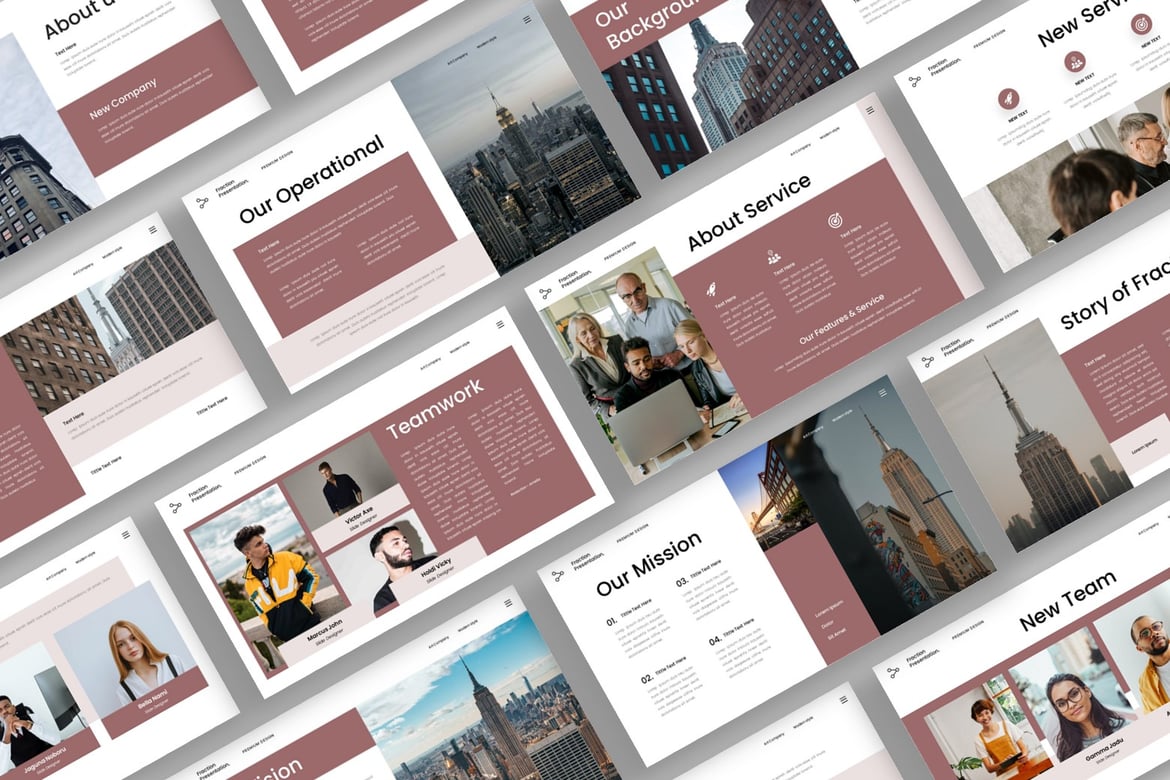 Template Presentasi Bisnis Fraction - PowerPoint yang Menarik