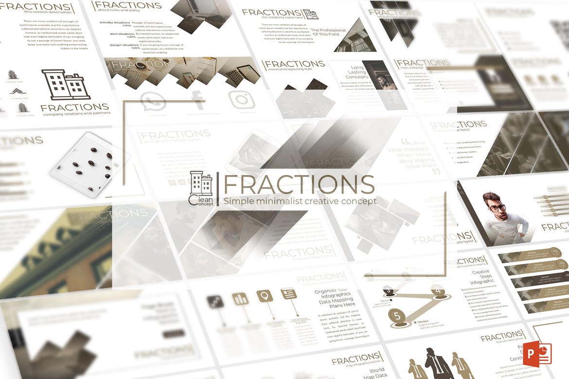 Template PowerPoint Fractions yang Menarik dan Serbaguna