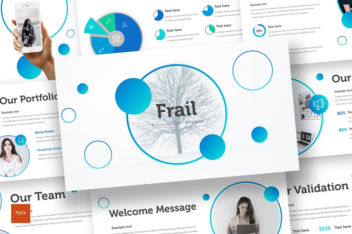 Template Presentasi PowerPoint Frail - Desain Minimalis dan Kreatif