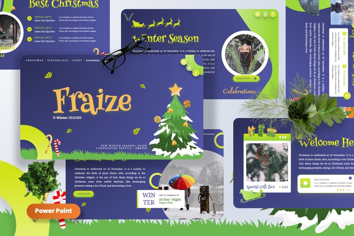 Template Presentasi Musim Dingin Fraize - Powerpoint yang Menawan