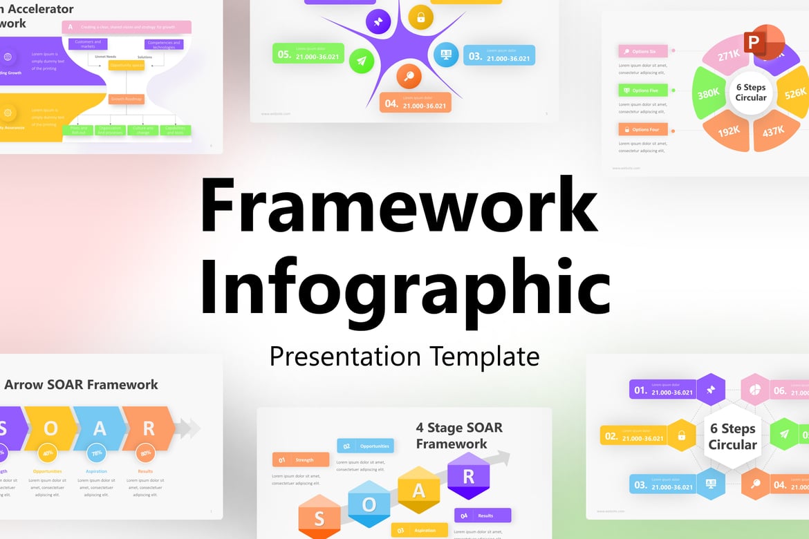 Template Presentasi PowerPoint Infografis yang Elegan dan Minimalis