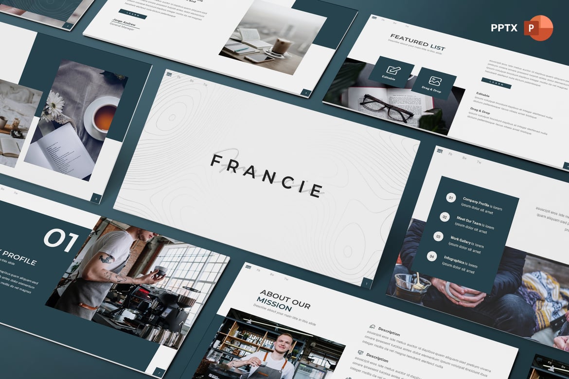 Franchie - Template Presentasi PowerPoint Kreatif