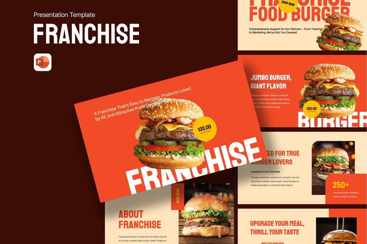 Template PowerPoint Franchise yang Mengesankan dan Mudah Disesuaikan