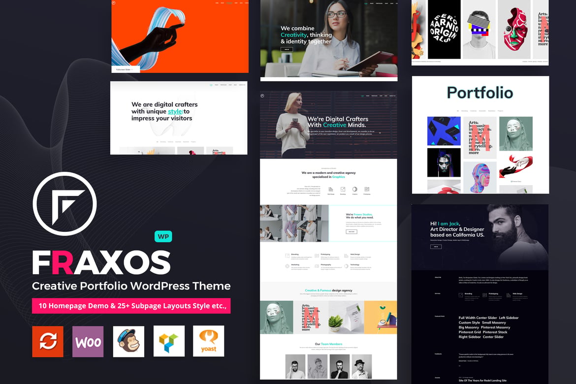 Fraxos - Tema WordPress Portofolio Kreatif yang Mengagumkan