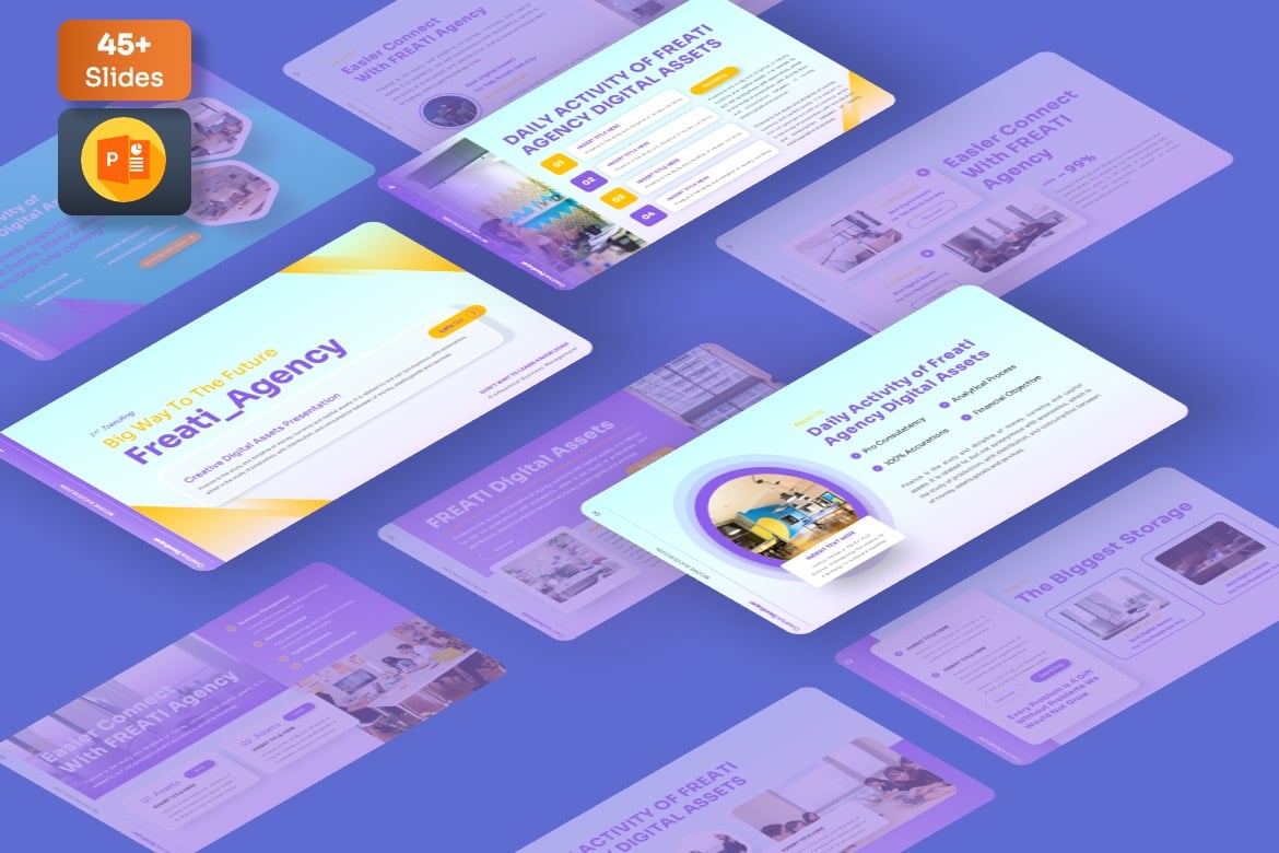 Freati - Template Presentasi Powerpoint Kreatif untuk Digital Assets