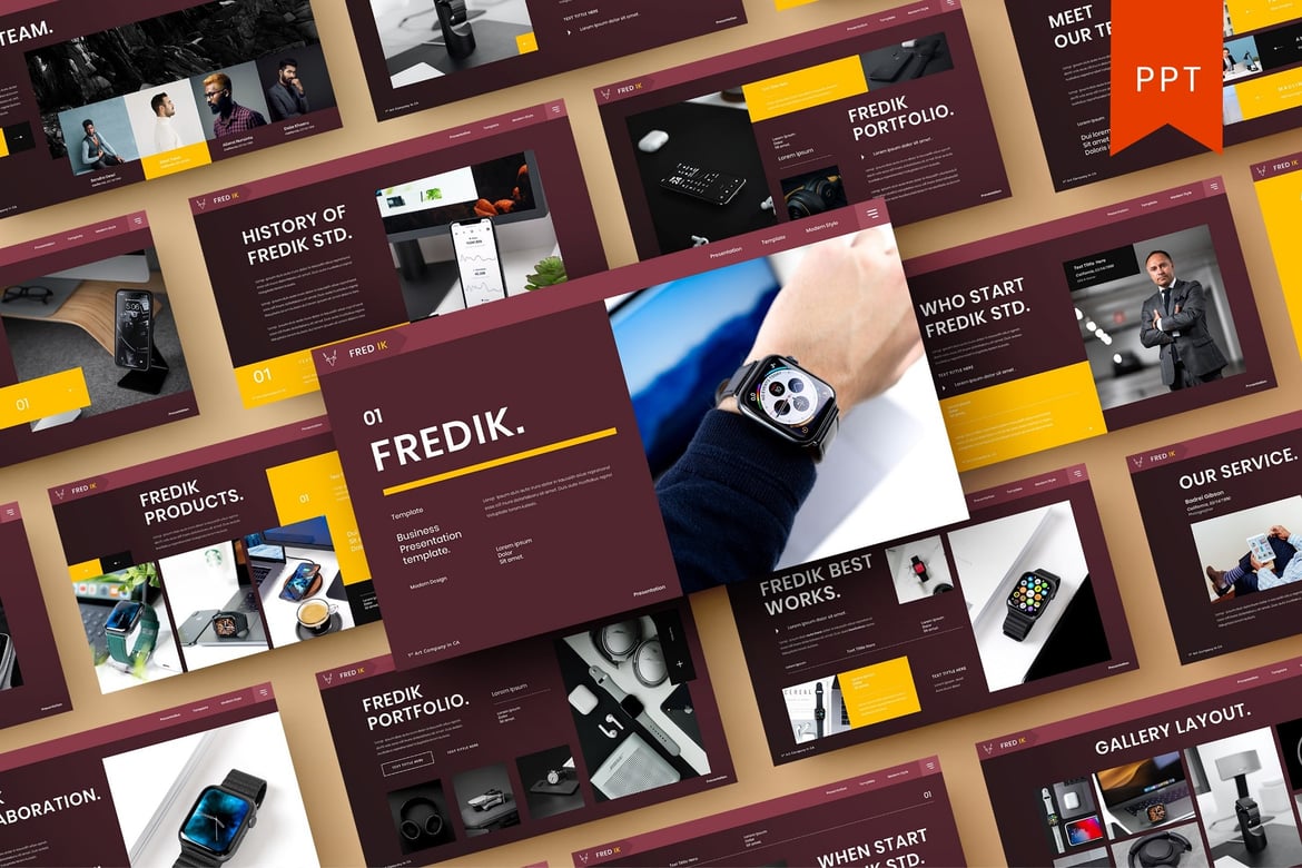 Fredik – Template PowerPoint Bisnis yang Menarik
