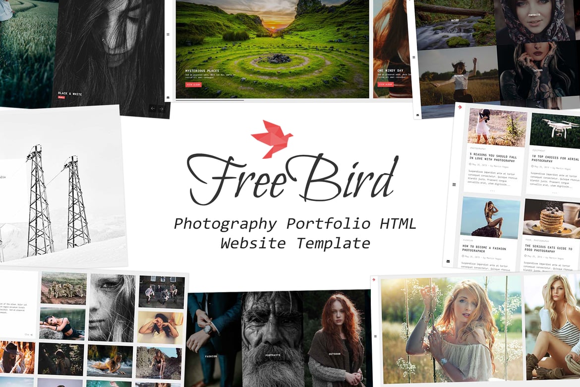 FreeBird - Template Website Portofolio Fotografi yang Menawan