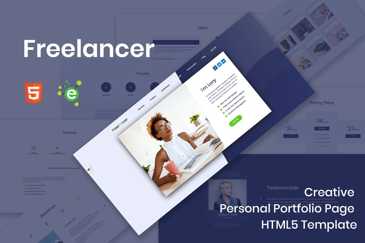 Template Website Freelancer - Portofolio Pribadi HTML5 yang Kreatif