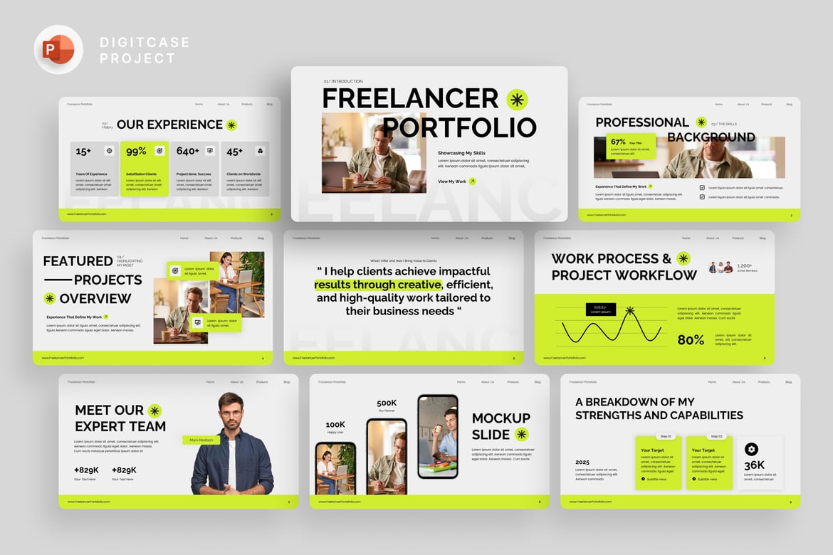 Template Presentasi Portfolio Freelancer - PowerPoint yang Menarik