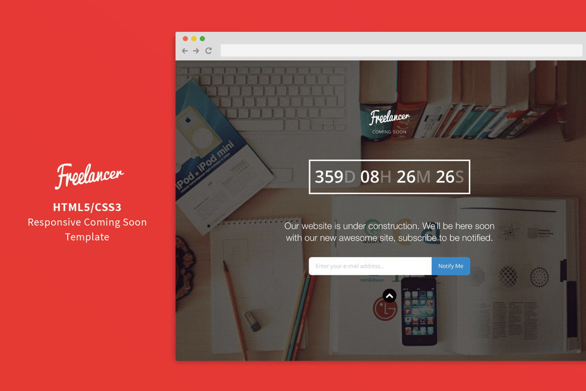 Template Website Freelancer - Desain Responsif untuk Halaman Coming Soon
