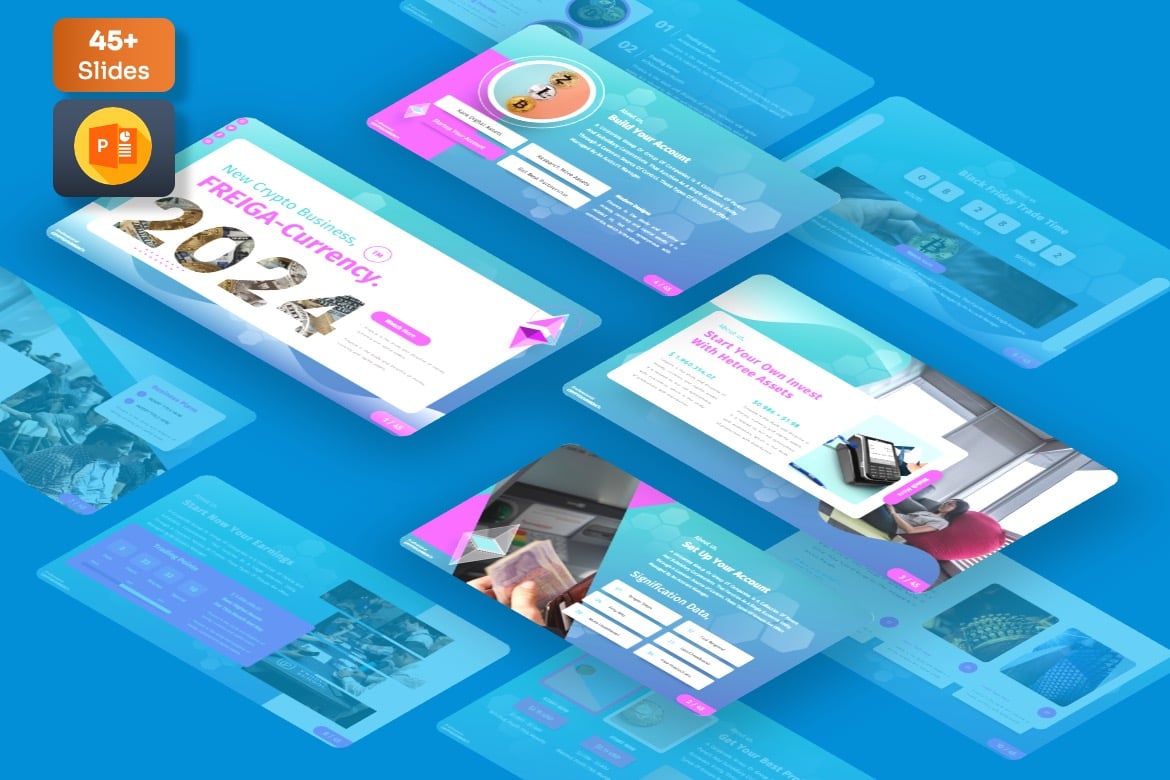 Freiga - Template Powerpoint Cryptocurrency Modern dan Profesional