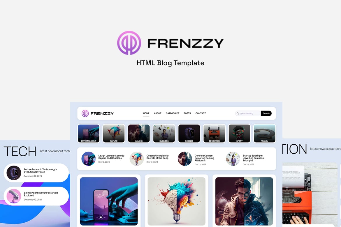 Frenzzy - Template HTML Blog yang Serbaguna dan Modern