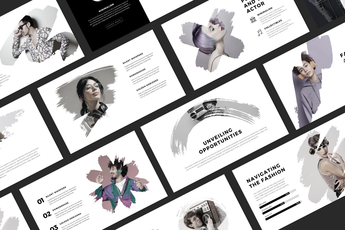 Template Presentasi Powerpoint Fresh Brush yang Menarik