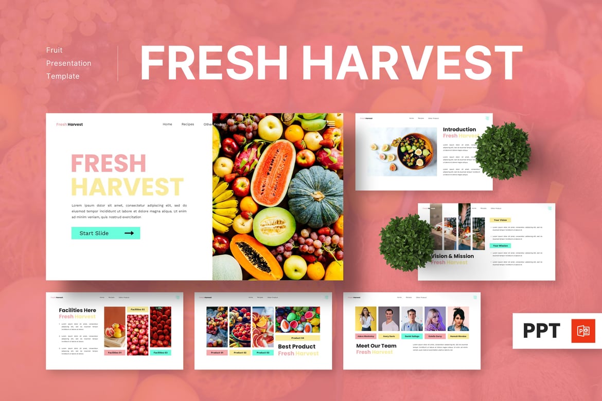 Template Presentasi PowerPoint Segar - Fresh Harvest