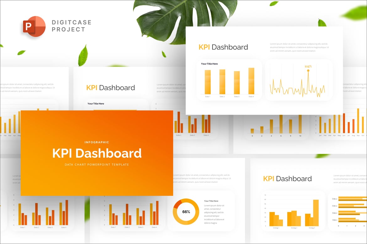 Template Presentasi KPI Dashboard Jeruk Segar - PowerPoint yang Menarik