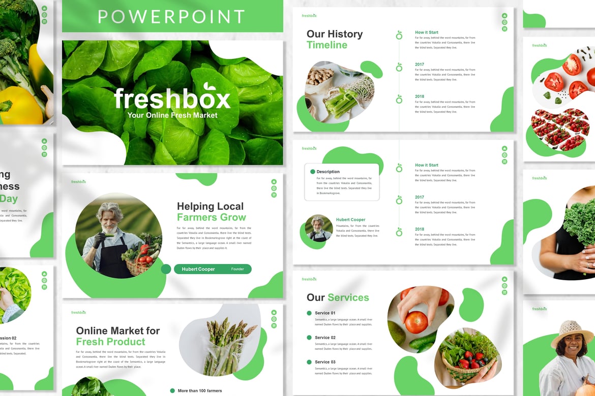 Template Presentasi Bisnis Freshbox - Powerpoint yang Modern dan Menarik