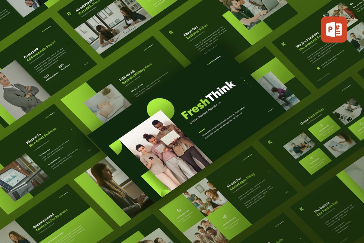FreshThink - Template PowerPoint Kreatif untuk Bisnis Anda