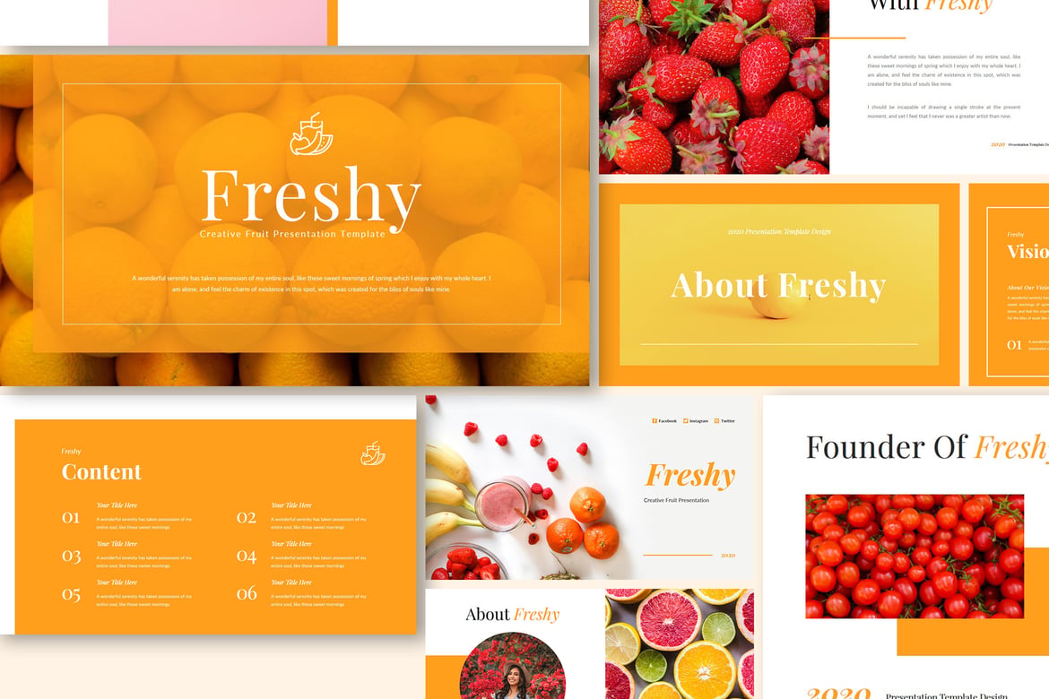 Freshy - Template Presentasi PowerPoint Kreatif Berbasis Buah