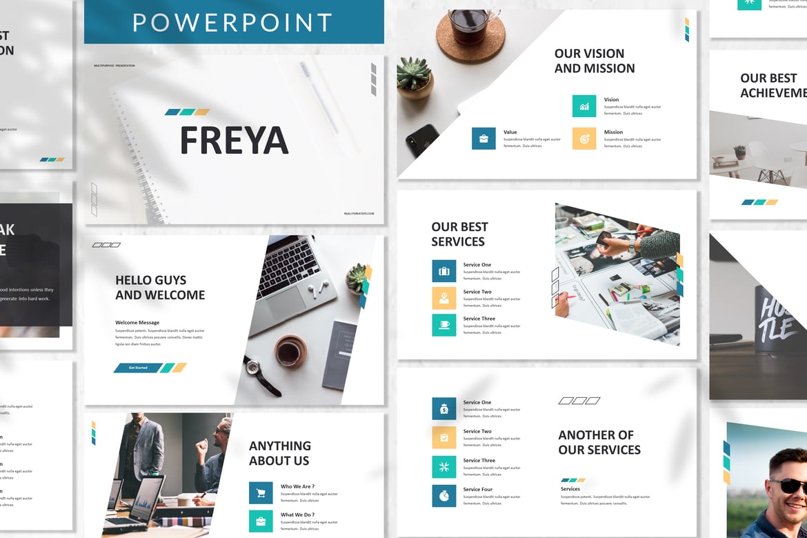Freya - Template Powerpoint Bisnis yang Modern dan Elegan