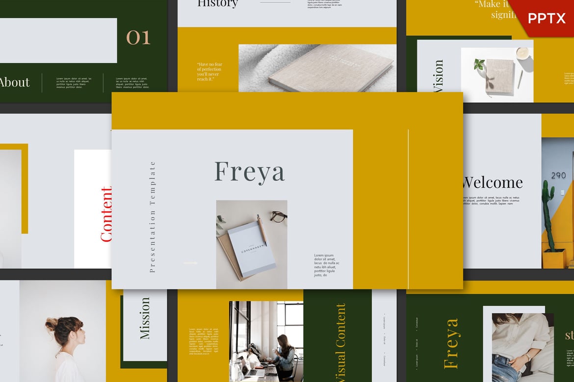 Template PowerPoint Freya yang Menawan