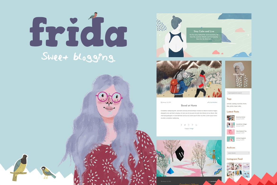 Frida - Tema Blog WordPress yang Manis dan Klasik