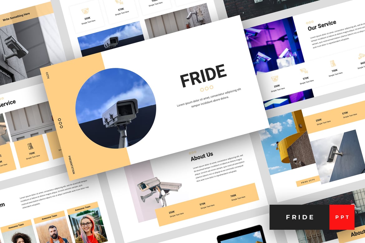 Template Presentasi PowerPoint Fride untuk CCTV dan Keamanan