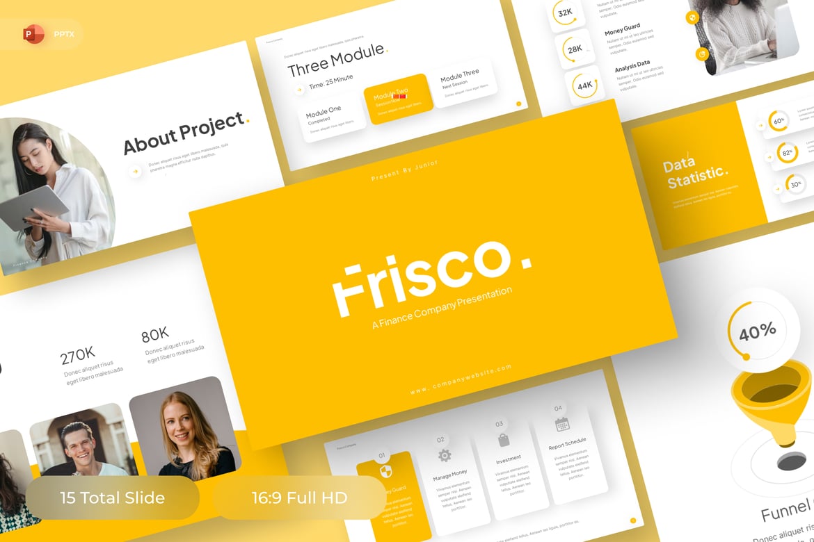 Template PowerPoint Keuangan Frisco yang Menarik dan Profesional