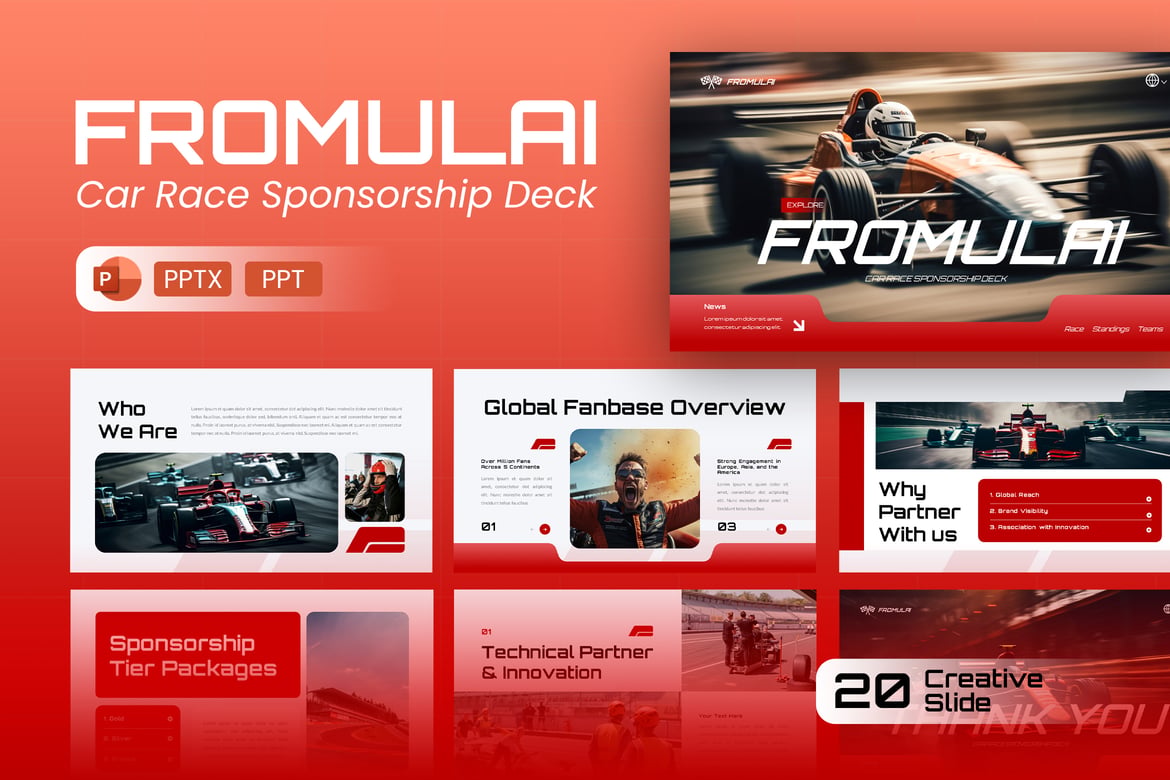 Template Presentasi PowerPoint Sponsorship Balap Mobil - Fromulai