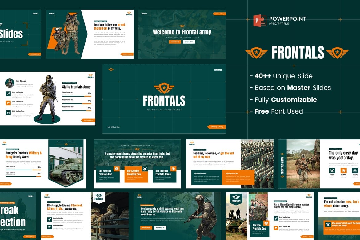 Template Presentasi Militer & Angkatan Darat - Frontals yang Modern