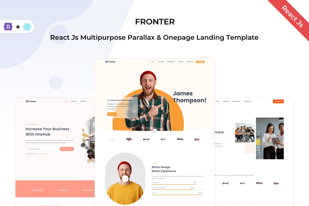Fronter - Template Website React Js Serbaguna untuk Landing Page