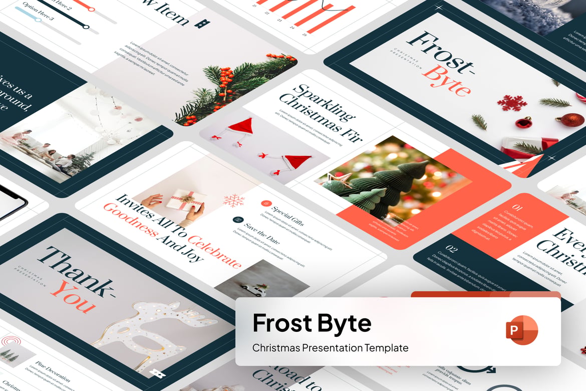 Template Presentasi Natal FrostByte yang Menarik