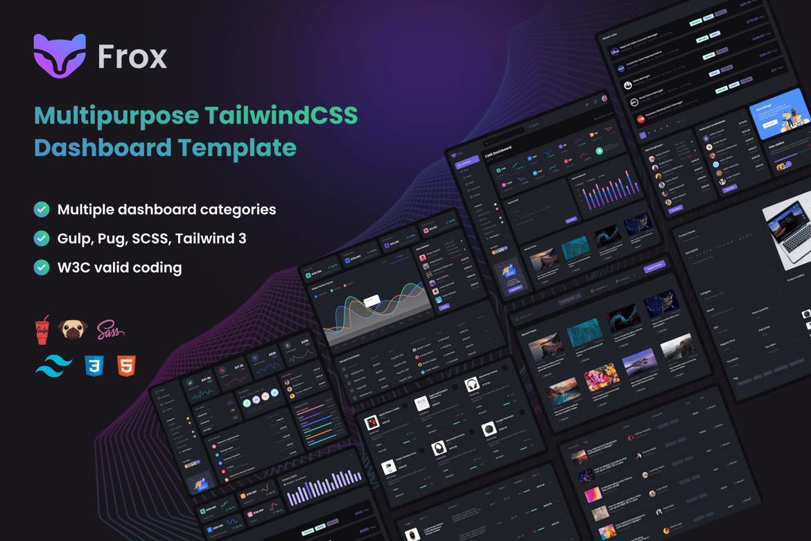 Frox - Template Dashboard TailwindCSS Serbaguna yang Modern