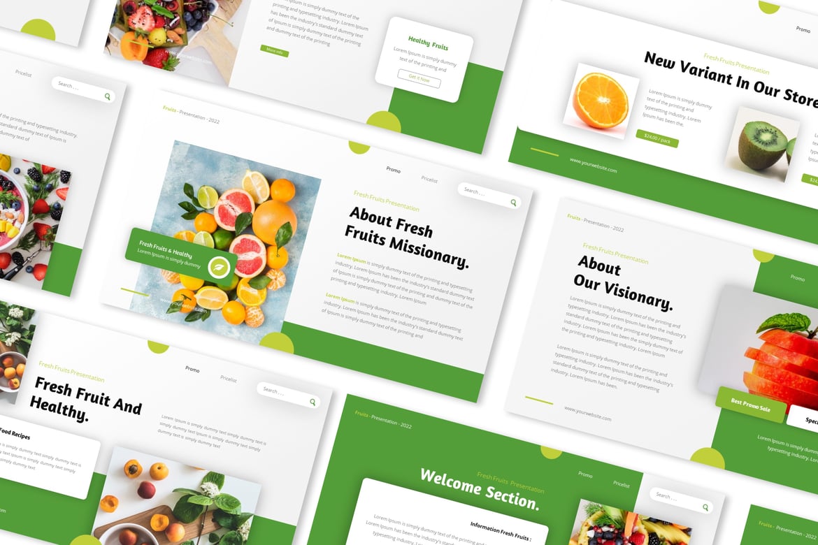 Template Presentasi PowerPoint Buah yang Menarik dan Profesional