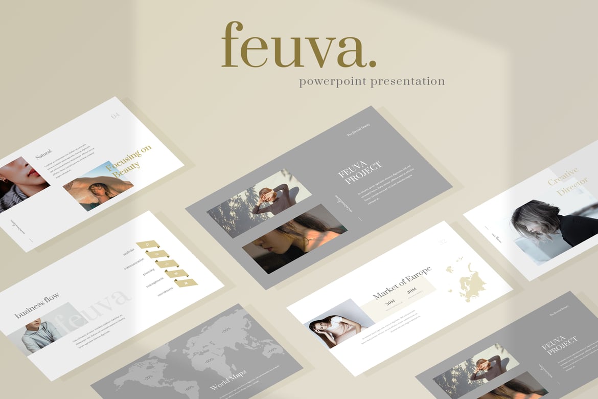 Fueva - Template Presentasi Powerpoint yang Stylish dan Modern