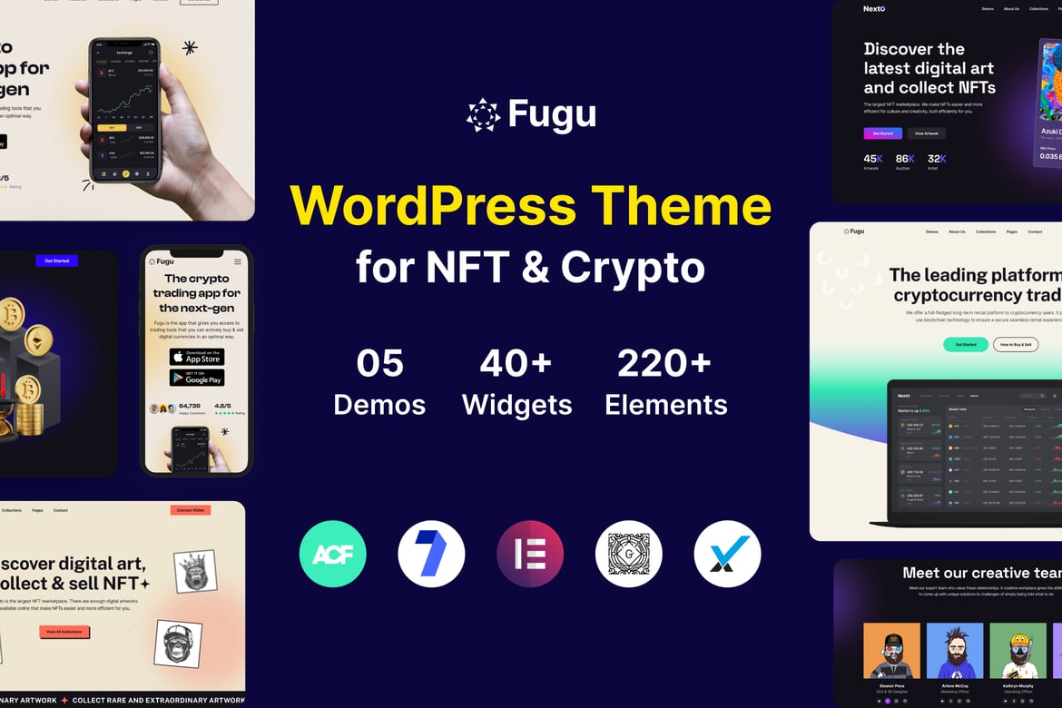 Fugu - Tema WordPress Kreatif untuk NFT & Crypto
