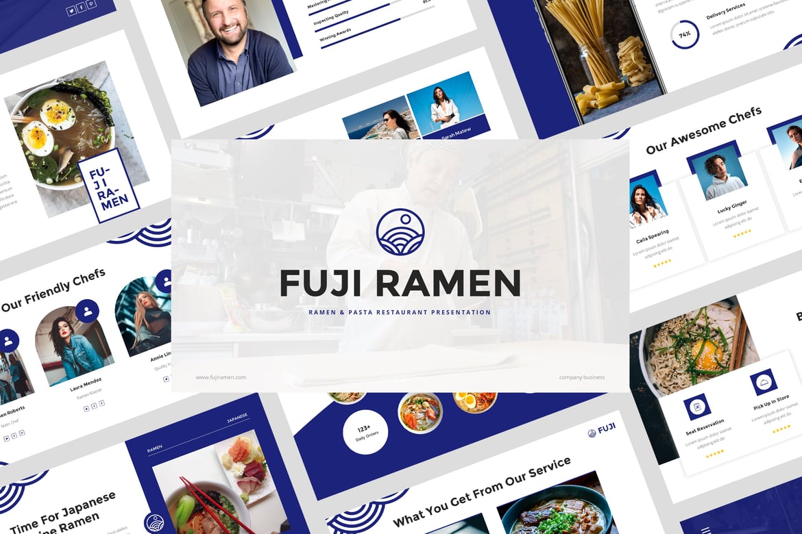 Template PowerPoint Fuji Ramen - Ramen & Pasta Restaurant