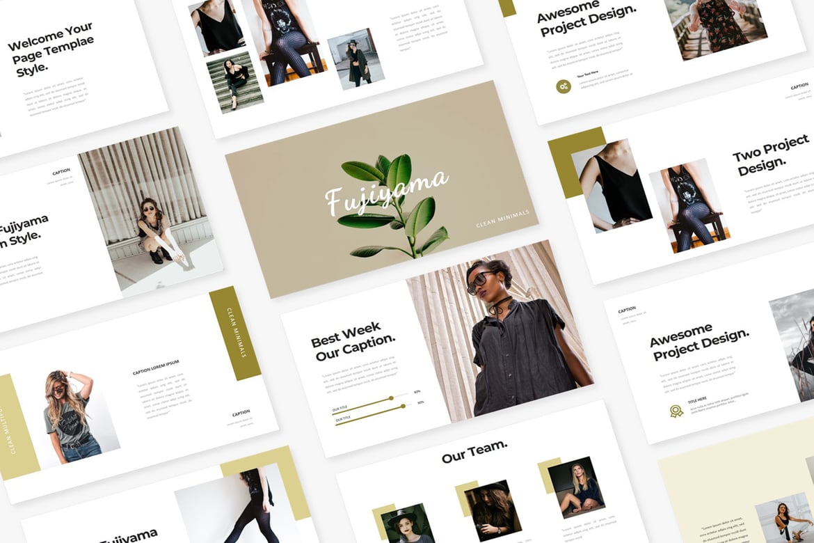 Template PowerPoint Fujiyama yang Minimalis dan Modern