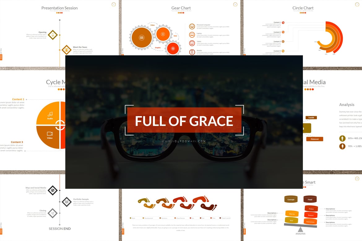 Template Presentasi FULL OF GRACE yang Menarik dan Profesional