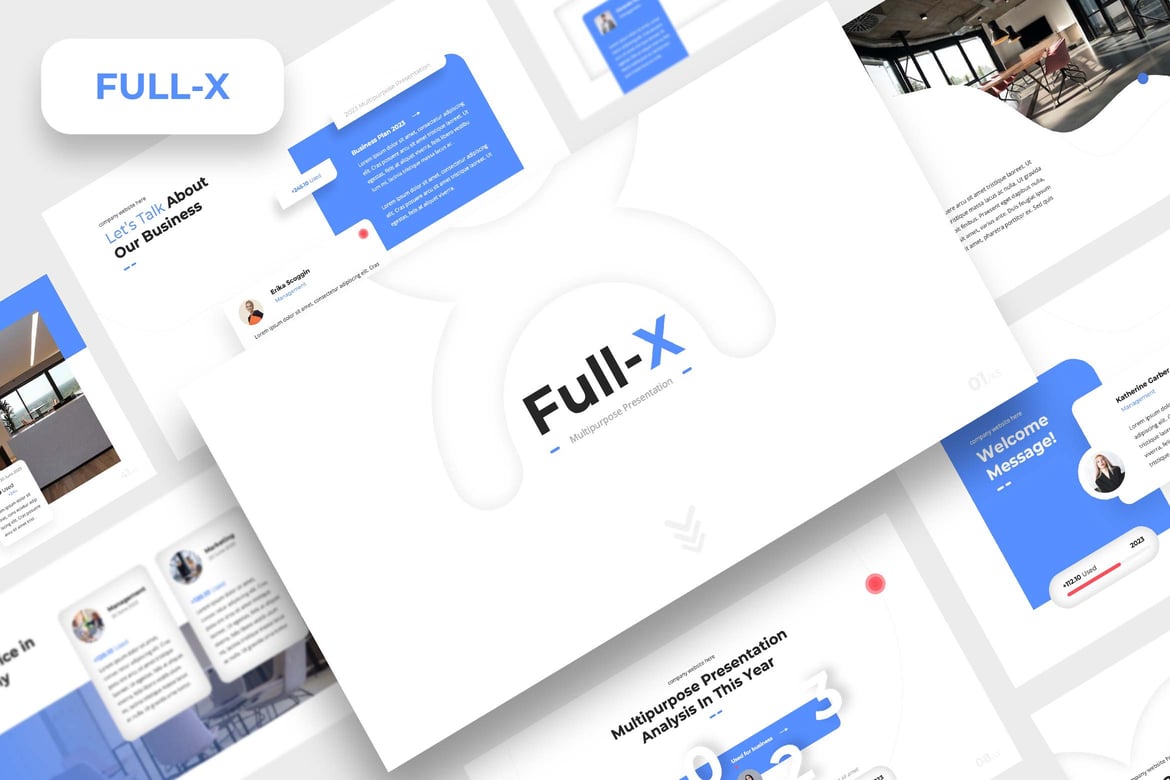 Template PowerPoint Serbaguna Full-X 2023 untuk Presentasi Profesional