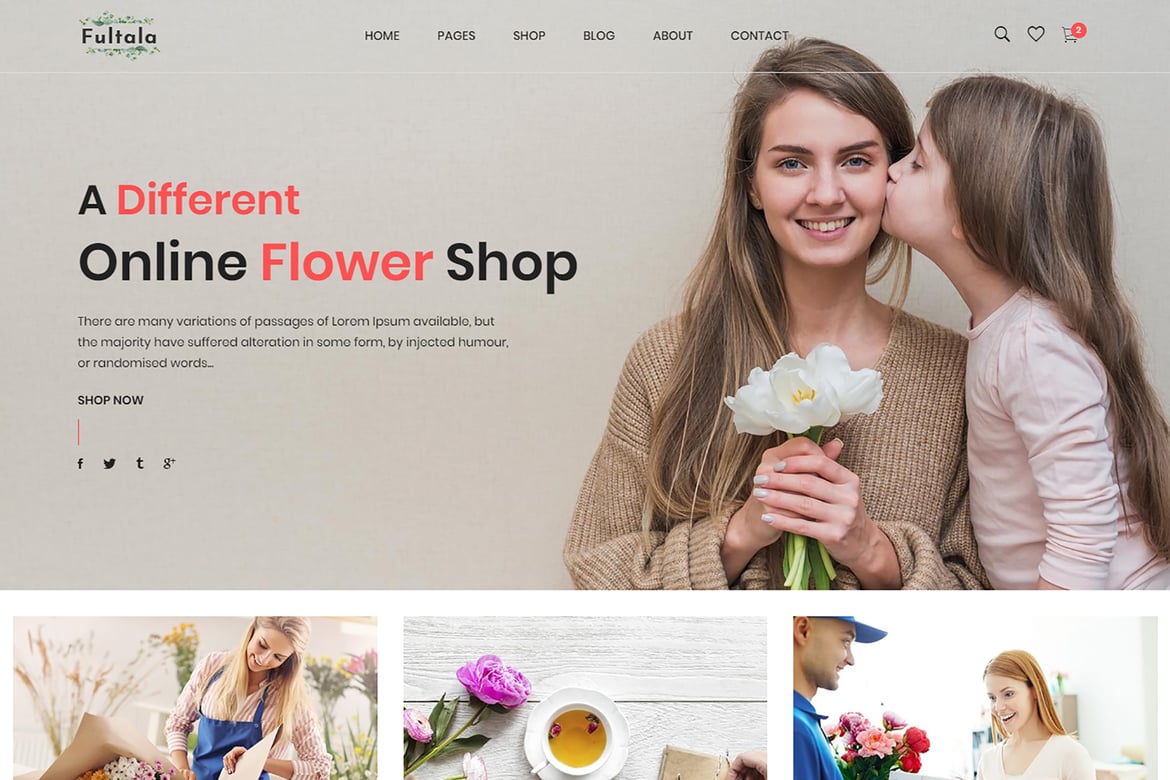 Fultala – Template Website Toko Bunga Modern dan Responsif