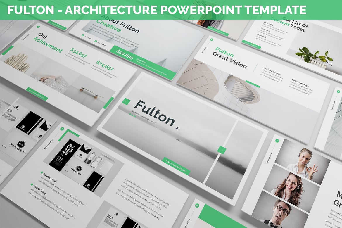 Template Powerpoint Arsitektur Fulton - Solusi Presentasi Modern