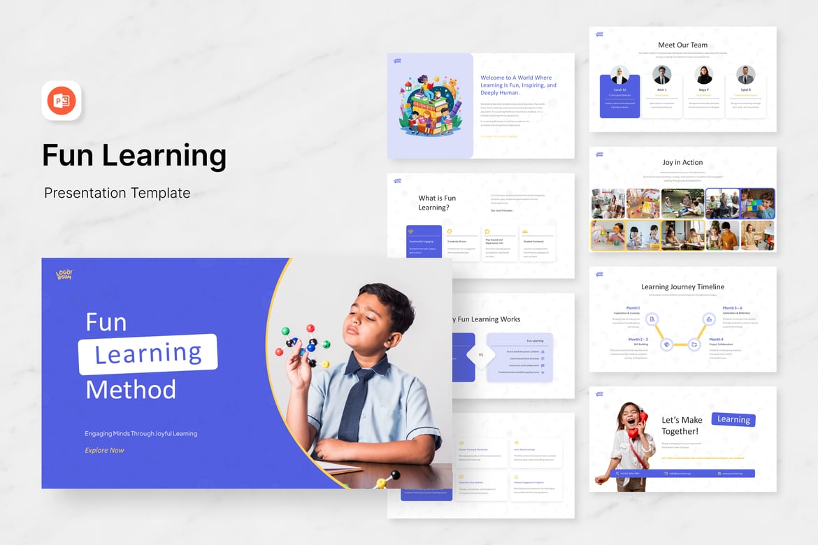 Template Presentasi PowerPoint Belajar yang Menyenangkan
