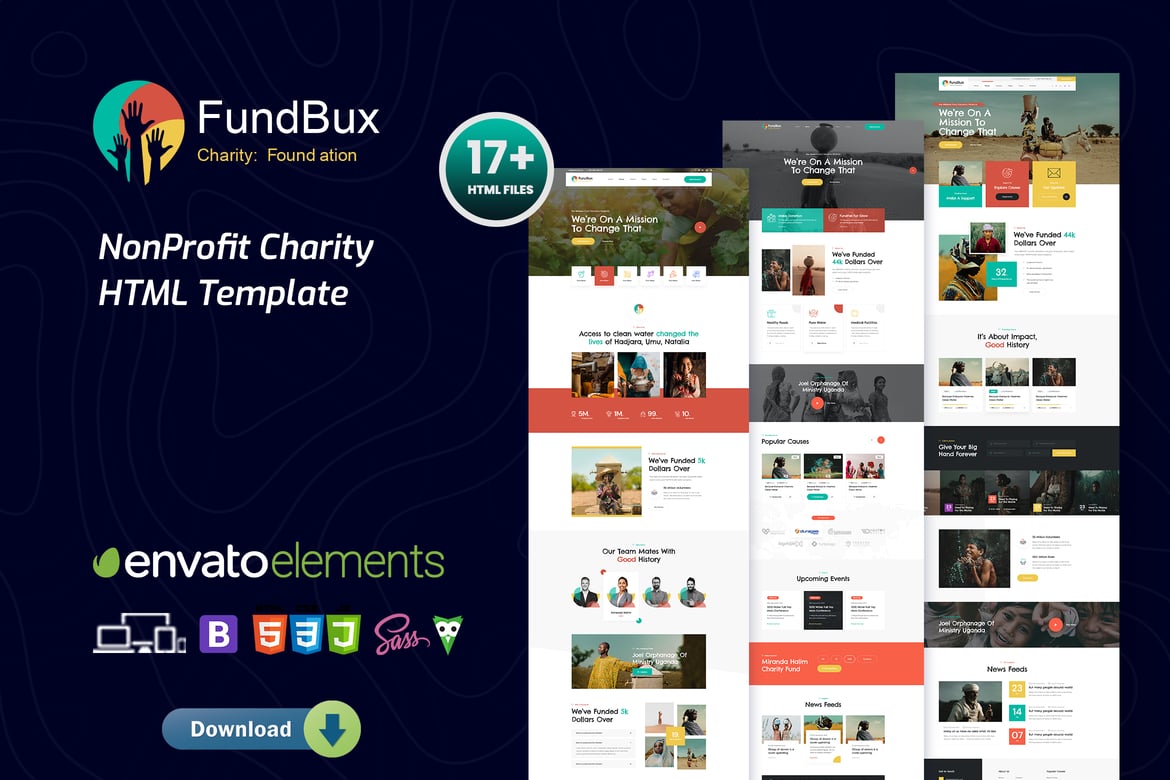 FundBux - Template Website untuk Amal dan Penggalangan Dana