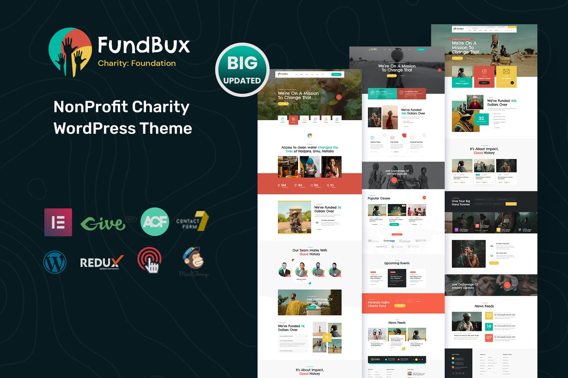 Fundbux - Tema WordPress untuk Amal dan Penggalangan Dana yang Menarik