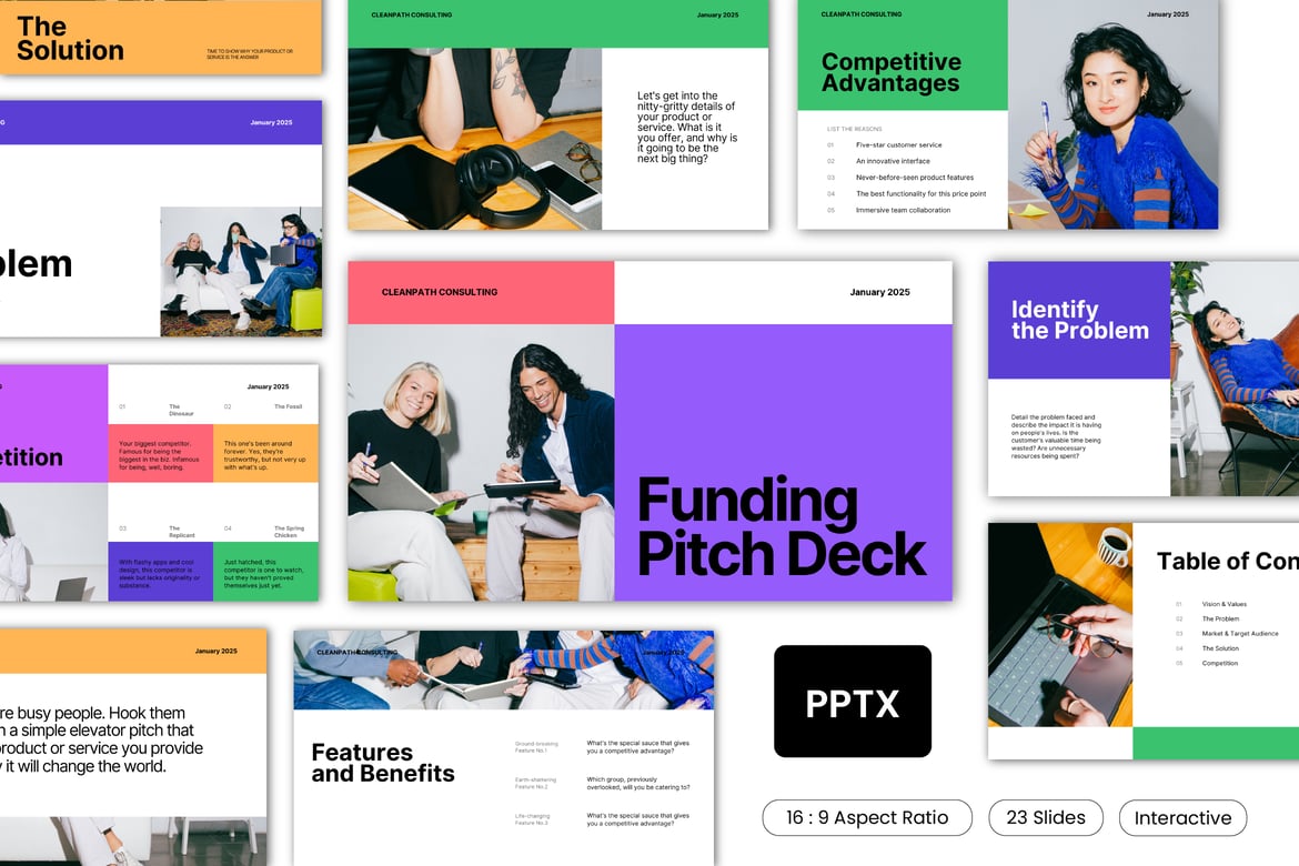 Template Presentasi PowerPoint Pendanaan yang Kreatif dan Menarik